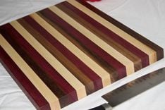 Butcher Block, Cutting Board, Purpleheart, Walnut & Rock Maple 3 small