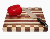 Maple, Walnut, And Purpleheart Checkered Cutting Board 1 small