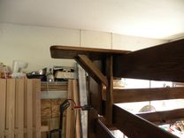 Oak , Queen Over Queen Bunk Bed . 2 small