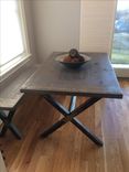 Reclaimed Barn Wood Kitchen Table With Steel X Legs 1 small