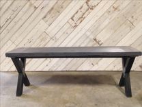Reclaimed Barn Wood Kitchen Table With Steel X Legs 4 small