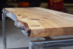 Live Edge Floating Maple And Steel Coffee Table 1 small