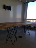Intertwined Hair Pin Tables With Reclaimed Wood Tops 5 small
