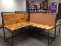 Large Reclaimed Wood L Shaped Work Stations 1 small