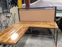 Large Reclaimed Wood L Shaped Work Stations 3 small