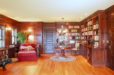 Custom Cherry Library Cabinetry 1 small