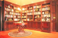 Custom Cherry Library Cabinetry 2 small