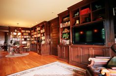 Custom Cherry Library Cabinetry 3 small