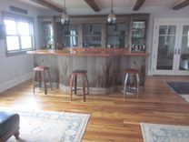 Custom Bar In Reclaimed Barnsiding With Antique Heart Pine Top 1 small