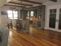 Custom Bar In Reclaimed Barnsiding With Antique Heart Pine Top 2 small