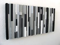 Black And White Abstract Art, Abstract Painting, Wood Wall Sculpture, Wall Art Wood 4 small