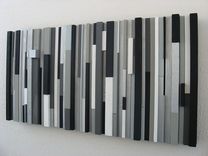 Black And White Abstract Art, Abstract Painting, Wood Wall Sculpture, Wall Art Wood 2 small