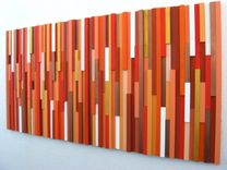 Orange Wall Art, Abstract Art Orange, Wood Abstract Wall Art, Modern Orange Artwork 2 small