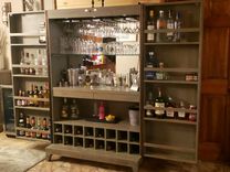 Rustic Knotty Pine Liquor Wine Cabinet Hutch Armoire 2 small