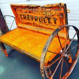 Farmhouse Rustic Style Bench - Outdoor Furniture By Raymond Guest 2 small