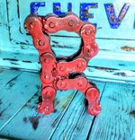 Upcycled Welded Chain Art Alphabet Letter R Sign 1 small