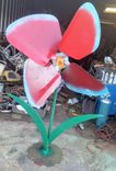 Large Red Flower Scrap Metal Art 1 small