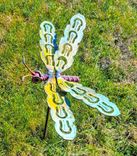 Small Dragonfly Garden Stake Outdoor Sculpture By Raymond Guest 1 small