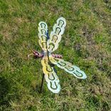 Small Dragonfly Garden Stake Outdoor Sculpture By Raymond Guest 2 small