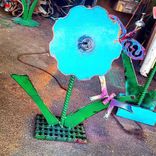 Metal Flower Outdoor Sculpture Statue 3 small