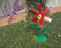 Metal Statue, Sculpture Artwork Garden Flower 5 small