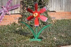 Metal Statue, Sculpture Artwork Garden Flower 1 small