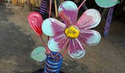 Outdoor Metal Flower Sculpture By Raymond Guest 6 small