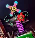 Metal Outdoor Sculpture Scrap Metal Flower Garden Decor, Outdoor Decor 3 small