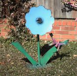 Metal Sculpture Garden Decor Metalwork Flower Yard Art 1 small