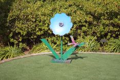 Metal Sculpture Garden Decor Metalwork Flower Yard Art 2 small