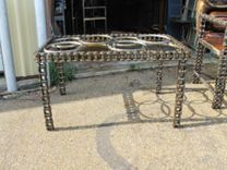 Coffee Table Sculptural Furniture, Metal Chain Industrial Chic Accent 3 small