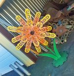 Outdoor Whimsical Metal Flower Garden Yard Sculpture  Recycled Art Artwork 3 small