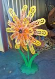 Outdoor Whimsical Metal Flower Garden Yard Sculpture  Recycled Art Artwork 4 small