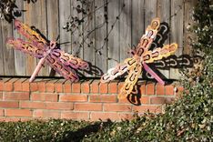 Whimsical Dragonfly Metal Wall Art Outdoor Sculpture Garden Decor 1 small