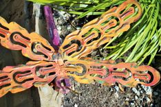 Dragonfly Wall Art Outdoor Sculpture Metal Wallhanger Yard Garden Decor 3 small