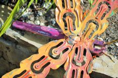 Dragonfly Wall Art Outdoor Sculpture Metal Wallhanger Yard Garden Decor 4 small