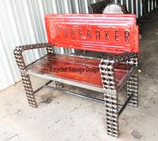 Truck Tailgate Garden Bench / Garden Benches / Outdoor Furniture / ?Recycled Art / Red 1 small