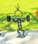 Big Head Beast Mode Lifting Weights Metal Sculpture By Raymond Guest 1 small