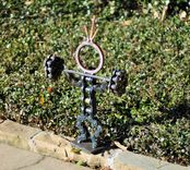 Big Head Beast Mode Lifting Weights Metal Sculpture By Raymond Guest 4 small