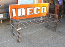Ideco Oil Gas Sign Made Into Bench By Raymond Guest 2 small