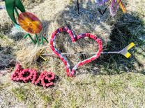 Large Salvaged Art Heart And Arrow Welded Chain Art 1 small