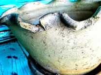 Vintage Byrd Texas Pottery Flower Pot  1930s 3 small