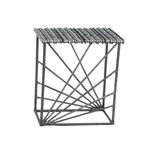 Directions Industrial Chic Metal End Table Sculptural Furniture 2 small