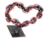 Metal Red Chain Heart, Valentines Day Gift Ideas, For Her, She Cave 2 small