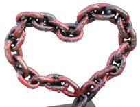 Metal Red Chain Heart, Valentines Day Gift Ideas, For Her, She Cave 4 small