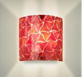 Modern Glass Wall Sconce- Coral Red 1 small