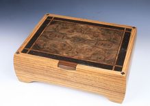 Zebrawood And Walnut Burl Jewelry Box 1 small