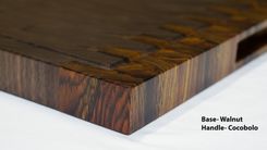 Cherry And Walnut End Grain Cutting Board, Handmade And Reversible 5 small