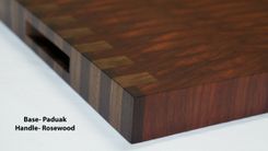 Cherry And Walnut End Grain Cutting Board, Handmade And Reversible 6 small
