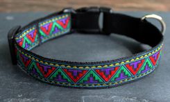 Adjustable Dog Collar-Multi-Color Aztec Pattern Collar 1 small